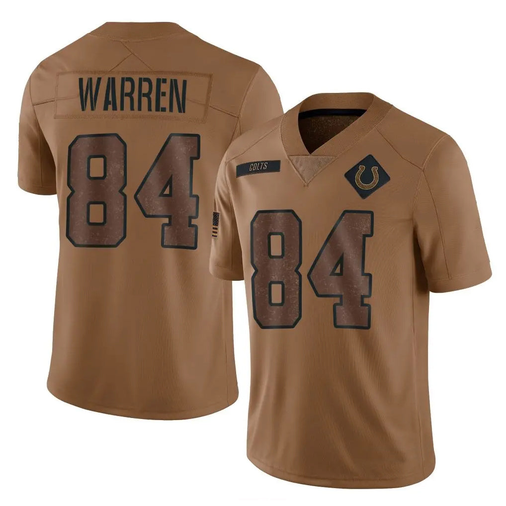 Silnrao IN.Colts #84 Tyler Warren Player Brown Salute To Service Limited Stitched Jerseys