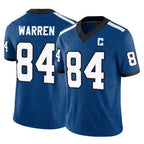 Silnrao IN.Colts #84 Tyler Warren Player Limited Indiana Nights Alternate Vapor F.U.S.E. Royal Stitched Jerseys