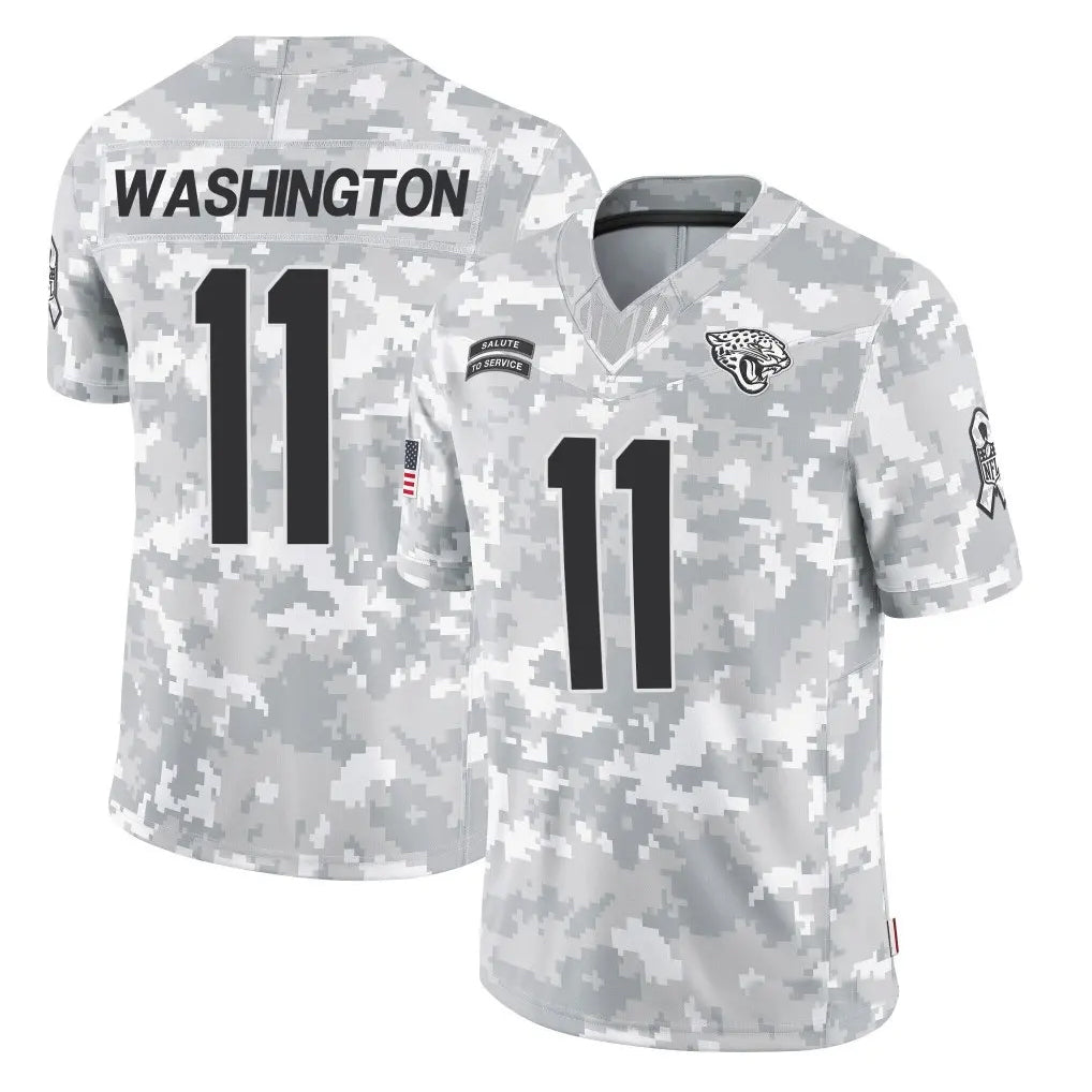 Silnrao J.Jaguars #11 Parker Washington Player Arctic Camo Salute to Service Limited Stitched Jerseys