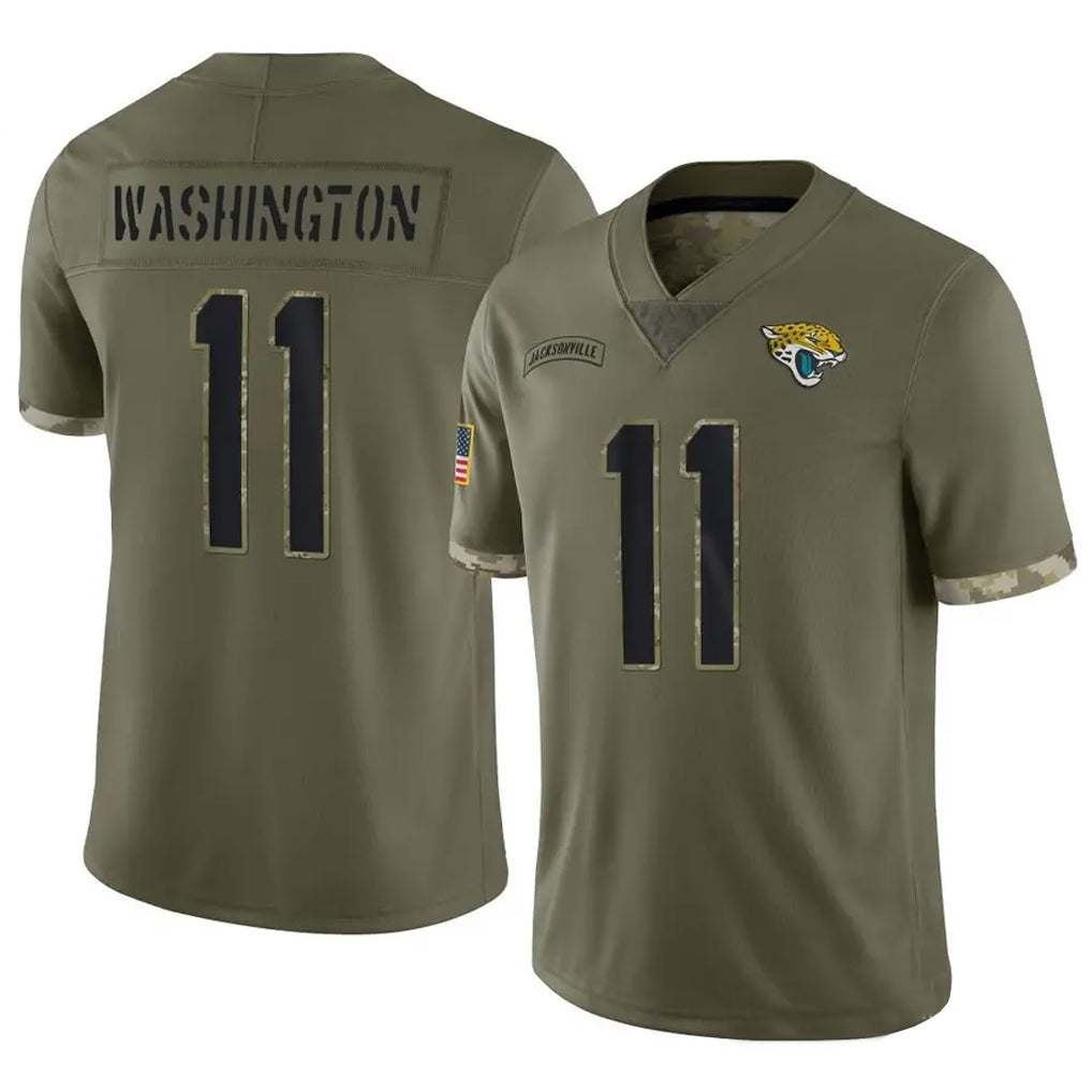 Silnrao J.Jaguars #11 Parker Washington Player Olive Salute To Service Limited Stitched Jerseys