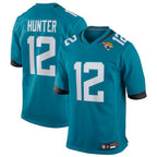 Silnrao J.Jaguars #12 Travis Hunter Player Teal Replica Game Stitched Jerseys