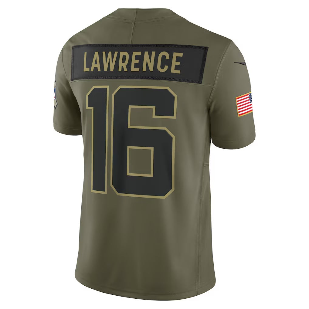 Silnrao J.Jaguars #16 Trevor Lawrence Olive 2025 Salute to Service Limited Stitched Jerseys