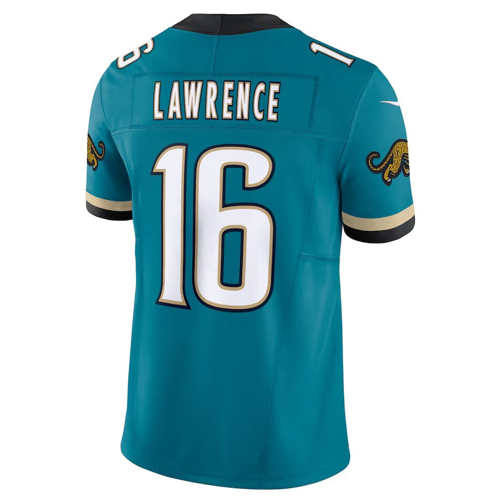 Silnrao J.Jaguars #16 Trevor Lawrence Teal Prowler Throwback Vapor F.U.S.E. Limited Stitched Jerseys