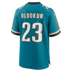 Silnrao J.Jaguars #23 Foye Oluokun Teal Prowler Throwback Player Game Jerseys