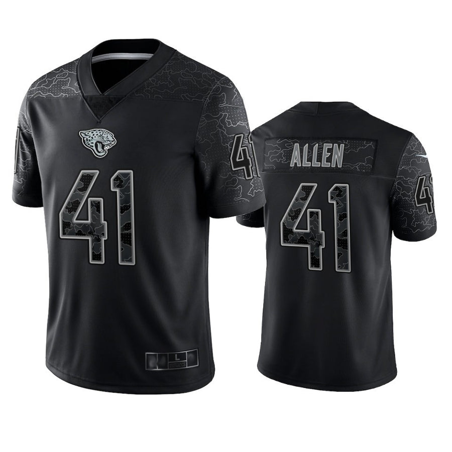 Silnrao J.Jaguars #41 Josh Hines-Allen Player Black RFLCTV Limited Football Jerseys