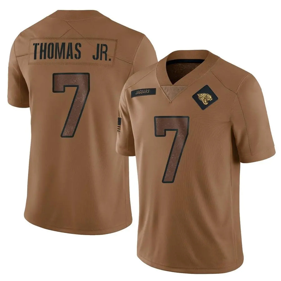 Silnrao J.Jaguars #7 Brian Thomas Jr. Player Brown Salute To Service Limited Stitched Jerseys