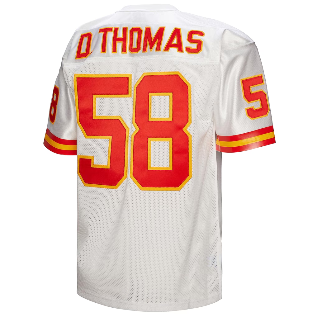 Silnrao KC.Chiefs 1994 #58 Derrick Thomas Mitchell & Ness White Authentic Throwback Retired Player Stitched Jerseys