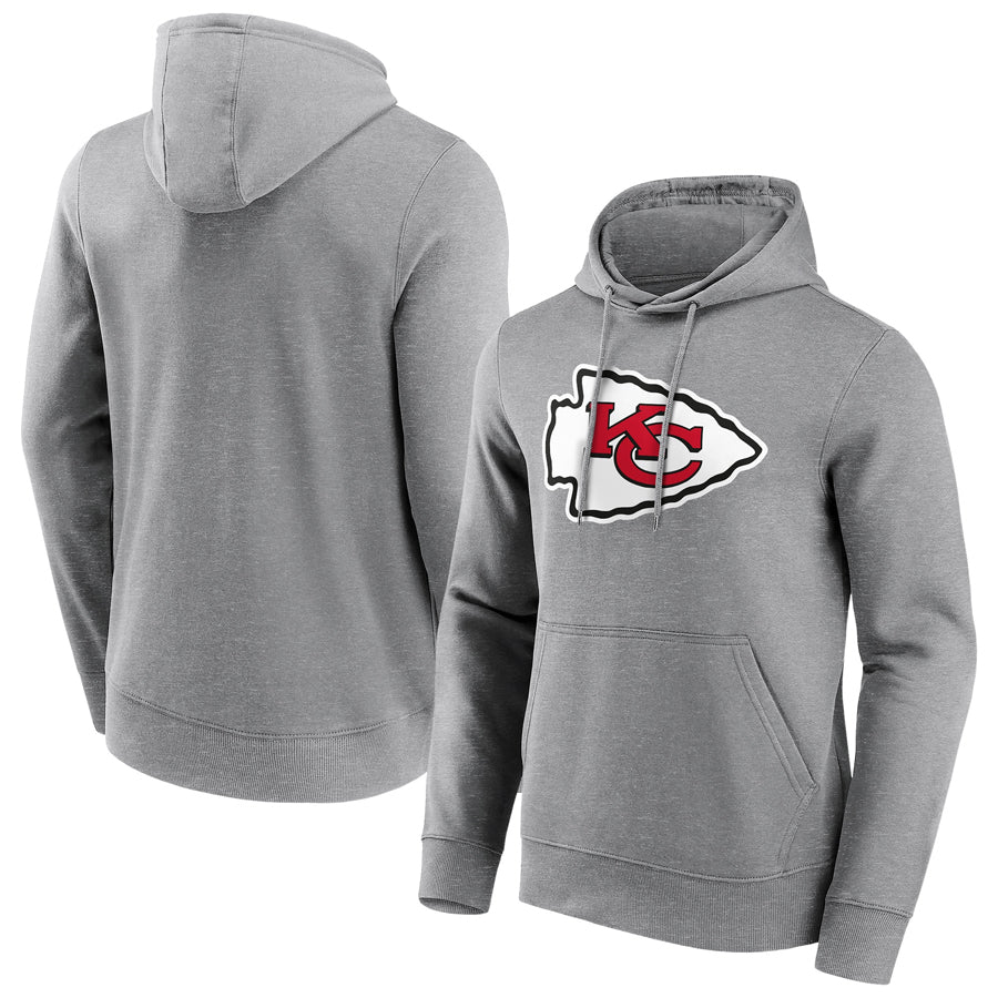 Silnrao Custom KC.Chiefs Blank Player Gray Pullover Hoodie Stitched Jerseys