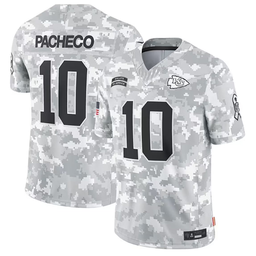 Silnrao KC.Chiefs #10 Isiah Pacheco Player Arctic Camo Salute to Service Limited Stitched Jerseys