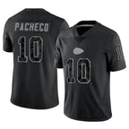 Silnrao KC.Chiefs #10 Isiah Pacheco Player Black RFLCTV Limited Stitched Jerseys