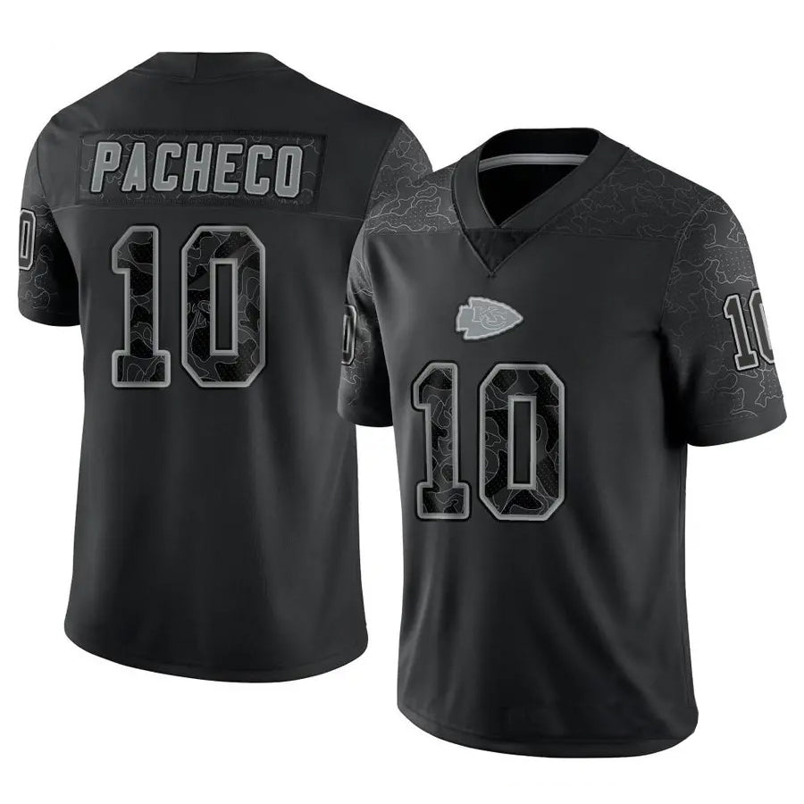 Silnrao KC.Chiefs #10 Isiah Pacheco Player Black RFLCTV Limited Stitched Jerseys
