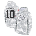 Silnrao KC.Chiefs #10 Isiah Pacheco Player Salute to Service Hoodies Stitched Jerseys