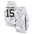 Silnrao KC.Chiefs #15 Patrick Mahomes Player Arctic Camo Salute to Service Hoodies Stitched Jerseys