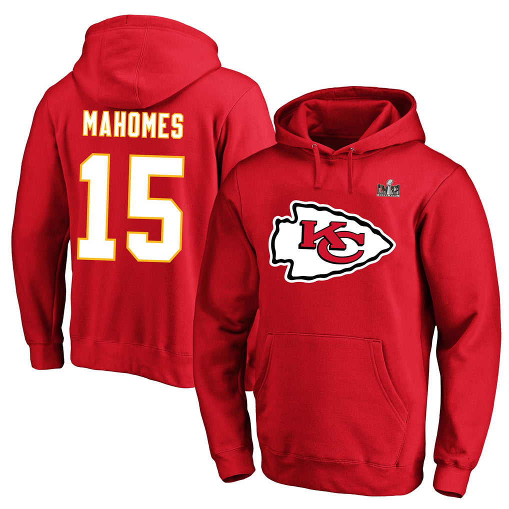 Silnrao KC.Chiefs #15 Patrick Mahomes Player Red Pullover Hoodies Stitched Jerseys
