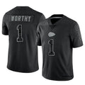 Silnrao KC.Chiefs #1 Xavier Worthy Player Black RFLCTV Limited Stitched Jerseys