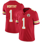 Silnrao KC.Chiefs #1 Xavier Worthy Player Red Vapor F.U.S.E. Limited Stitched Stitched Jerseys