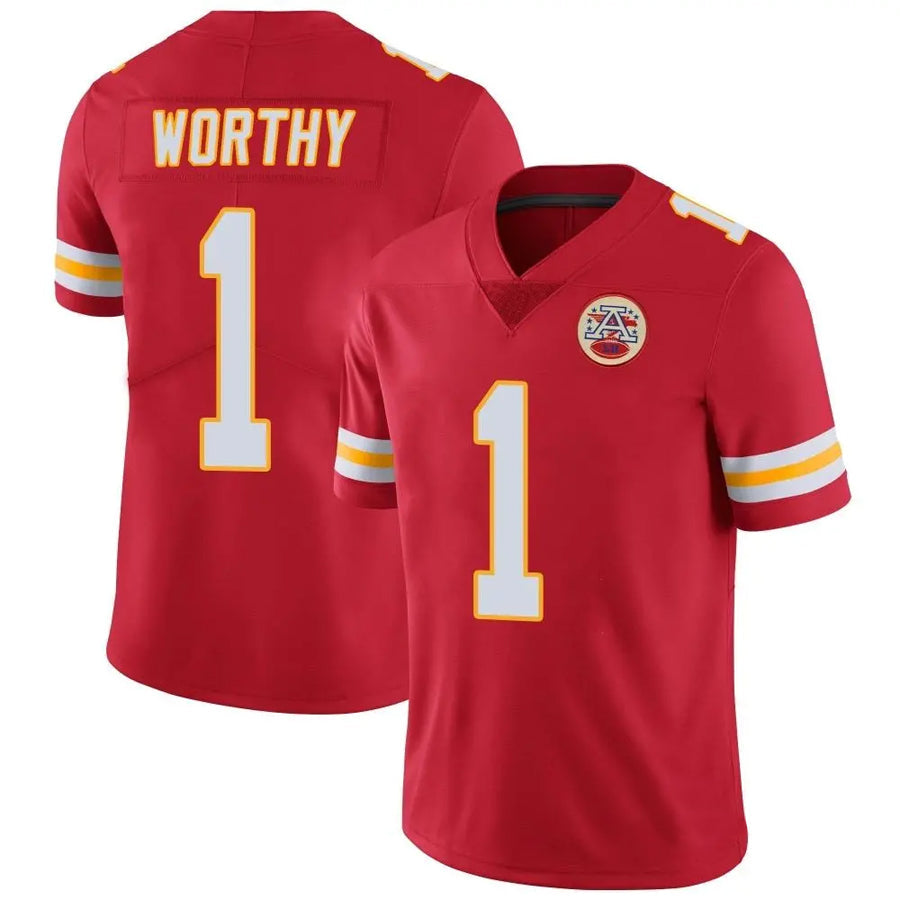 Silnrao KC.Chiefs #1 Xavier Worthy Player Red Vapor F.U.S.E. Limited Stitched Stitched Jerseys