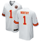 Silnrao KC.Chiefs #1 Xavier Worthy Player White Home Game Stitched Jerseys