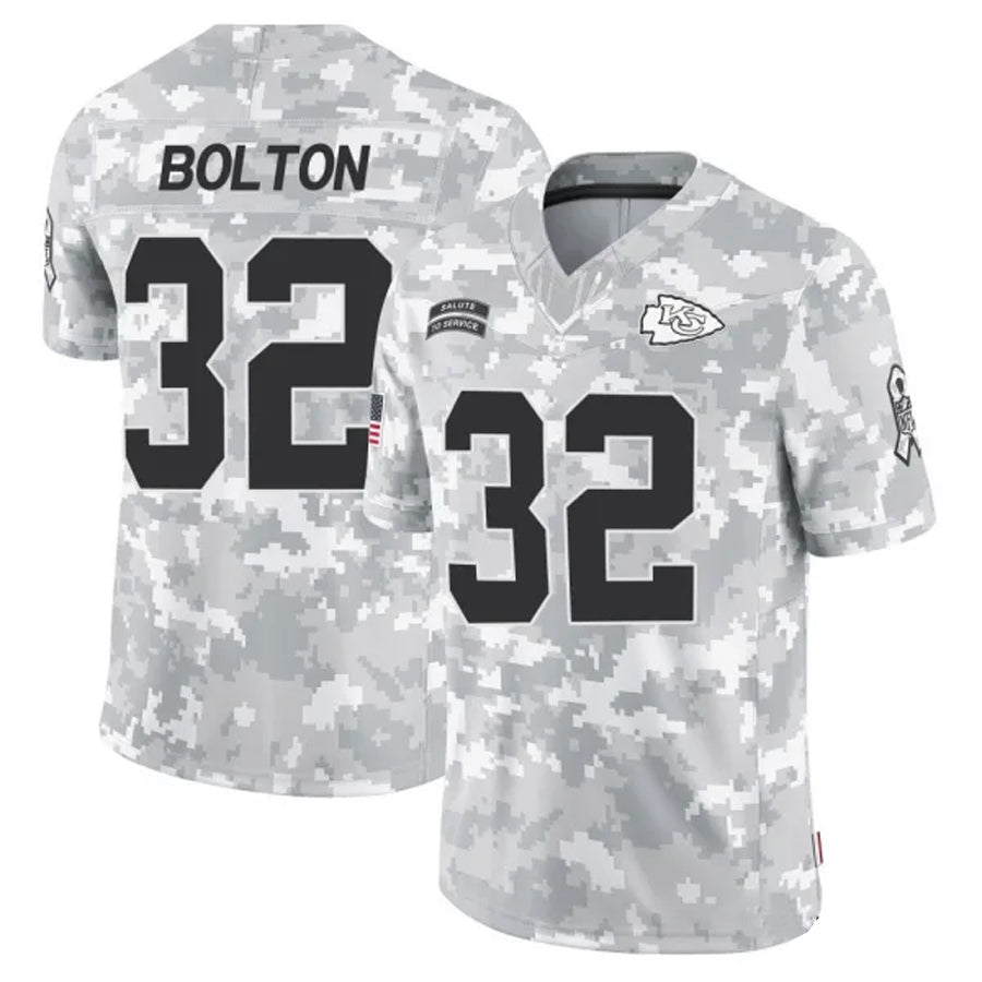 Silnrao KC.Chiefs #32 Nick Bolton Player Arctic Camo Salute to Service Limited Stitched Jerseys
