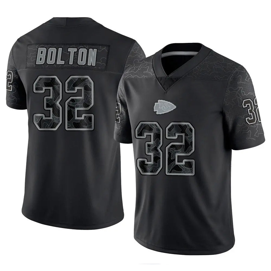 Silnrao KC.Chiefs #32 Nick Bolton Player Black RFLCTV Limited Stitched Jerseys