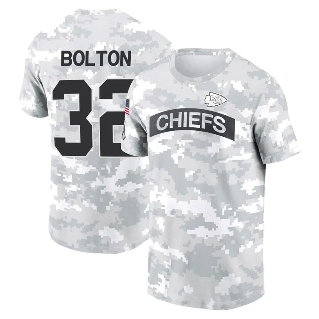 Silnrao KC.Chiefs #32 Nick Bolton Player Salute to Service Hoodies & T-Shirts Stitched Jerseys