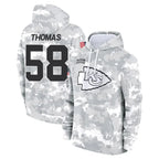 Silnrao KC.Chiefs #58 Derrick Thomas Player Arctic Camo Salute to Service Hoodies Stitched Jerseys