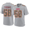 Silnrao KC.Chiefs #58 Derrick Thomas Player Gray Fashion Game Stitched Jerseys