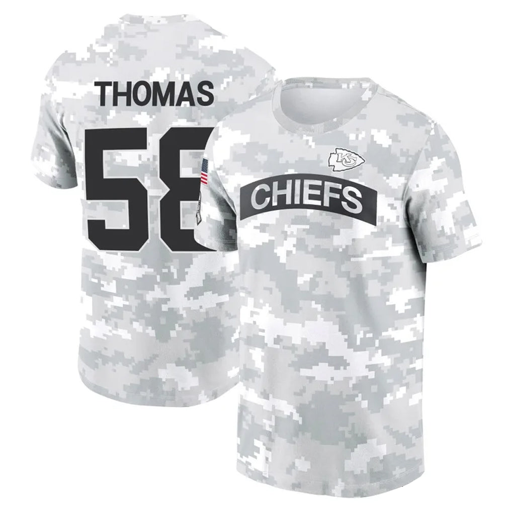 Silnrao KC.Chiefs #58 Derrick Thomas Player Salute to Service Hoodies & T-Shirts Stitched Jerseys