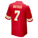 Silnrao KC.Chiefs #7 Harrison Butker Player Red Home Game Stitched Jerseys