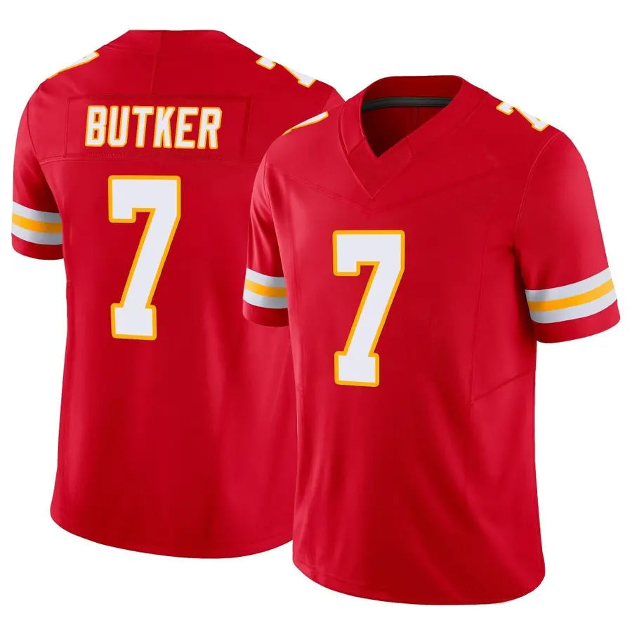 Silnrao KC.Chiefs #7 Harrison Butker Player Red Vapor F.U.S.E. Limited Stitched Jerseys
