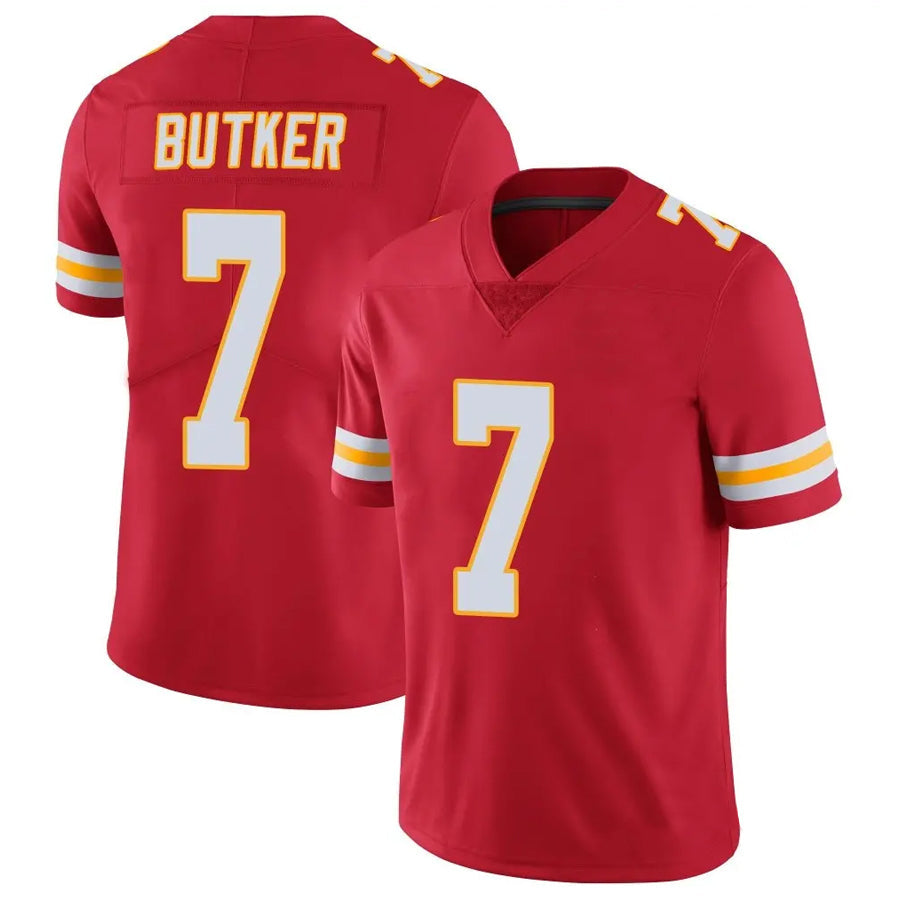 Silnrao KC.Chiefs #7 Harrison Butker Player Red Vapor Limited Stitched Jerseys
