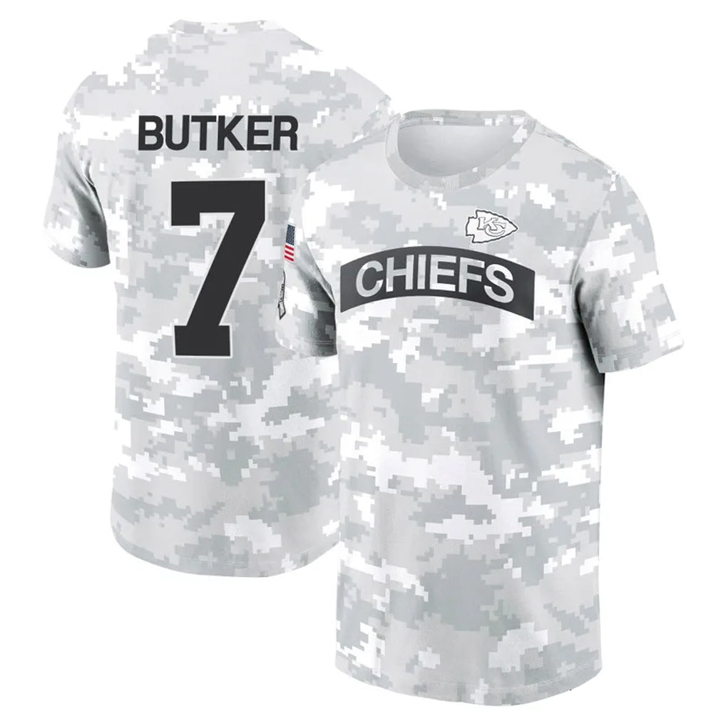 Silnrao KC.Chiefs #7 Harrison Butker Player Salute to Service Hoodies & T-Shirts Stitched Jerseys