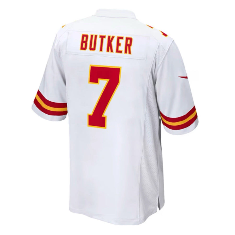 Silnrao KC.Chiefs #7 Harrison Butker Player White Home Game Stitched Jerseys