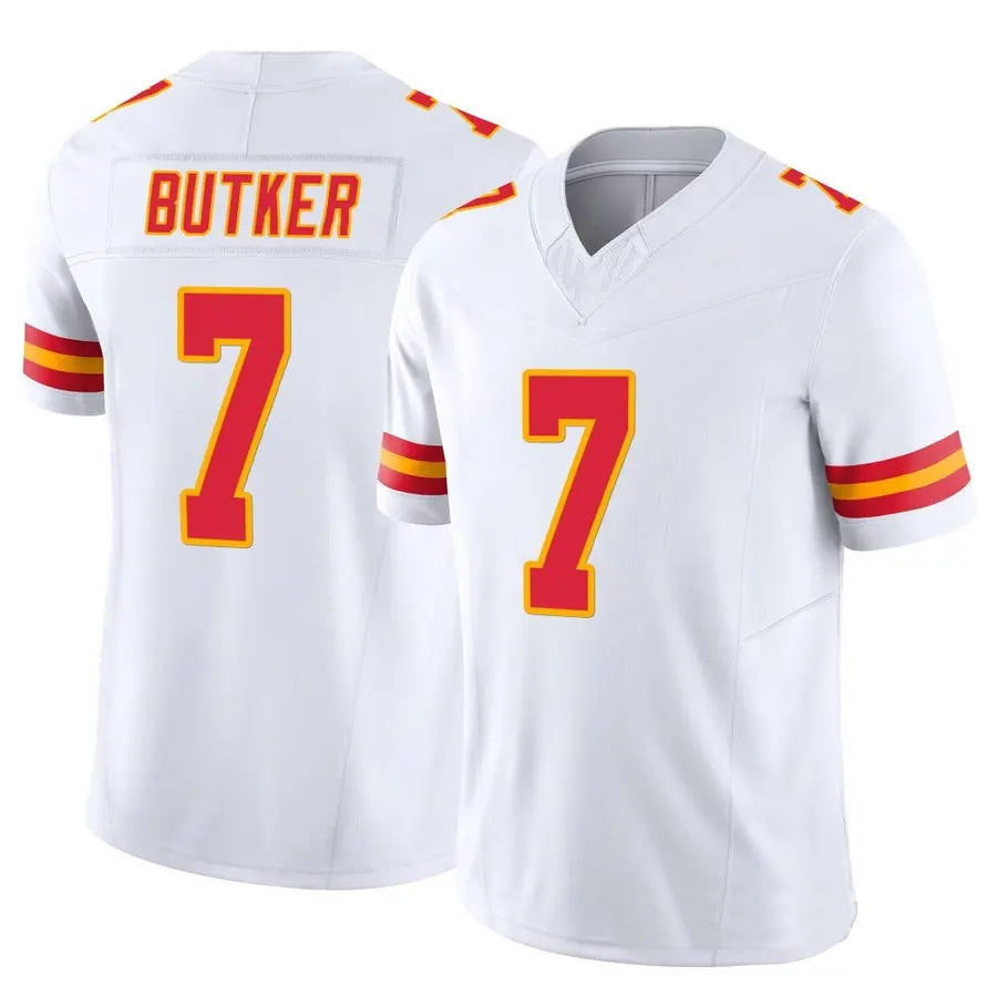 Silnrao KC.Chiefs #7 Harrison Butker Player White Vapor F.U.S.E. Limited Stitched Jerseys