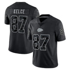Silnrao KC.Chiefs #87 Travis Kelce Player Black RFLCTV Limited Stitched Jerseys