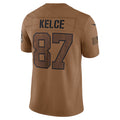 Silnrao KC.Chiefs #87 Travis Kelce Player Brown Salute To Service Limited Stitched Jerseys