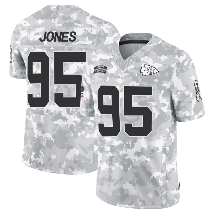 Silnrao KC.Chiefs #95 Chris Jones Player Arctic Camo Salute to Service Limited Stitched Jerseys