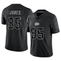 Silnrao KC.Chiefs #95 Chris Jones Player Black RFLCTV Limited Stitched Jerseys