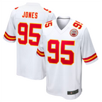 Silnrao KC.Chiefs #95 Chris Jones Player White Home Game Stitched Jerseys