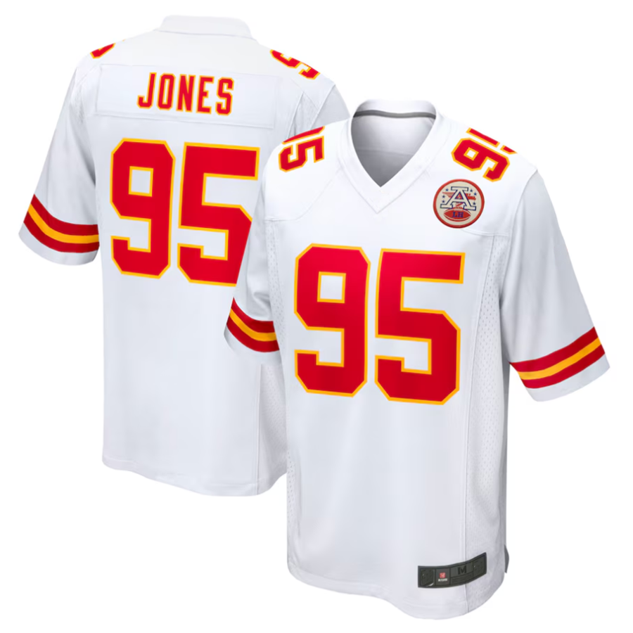 Silnrao KC.Chiefs #95 Chris Jones Player White Home Game Stitched Jerseys