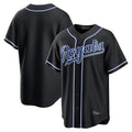 Silnrao KC.Royals Black Carbon Fashion Home Game Blank Player Stitched Jerseys