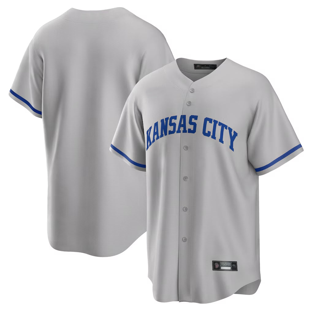 Silnrao KC.Royals Gray Game Home Blank Player Stitched Jerseys