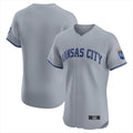 Silnrao KC.Royals Gray Limited Elite Home Blank Player Stitched Jerseys