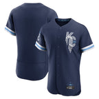 Silnrao KC.Royals Navy City Connect Limited Elite Home Blank Player Stitched Jerseys
