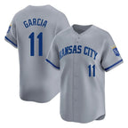 Silnrao KC.Royals #11 Maikel Garcia Player Gray Limited Home Stitched Jerseys