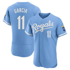 Silnrao KC.Royals #11 Maikel Garcia Player Light Blue Alt Limited Elite Home Stitched Jerseys