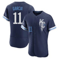 Silnrao KC.Royals #11 Maikel Garcia Player Navy City Connect Limited Elite Home Stitched Jerseys