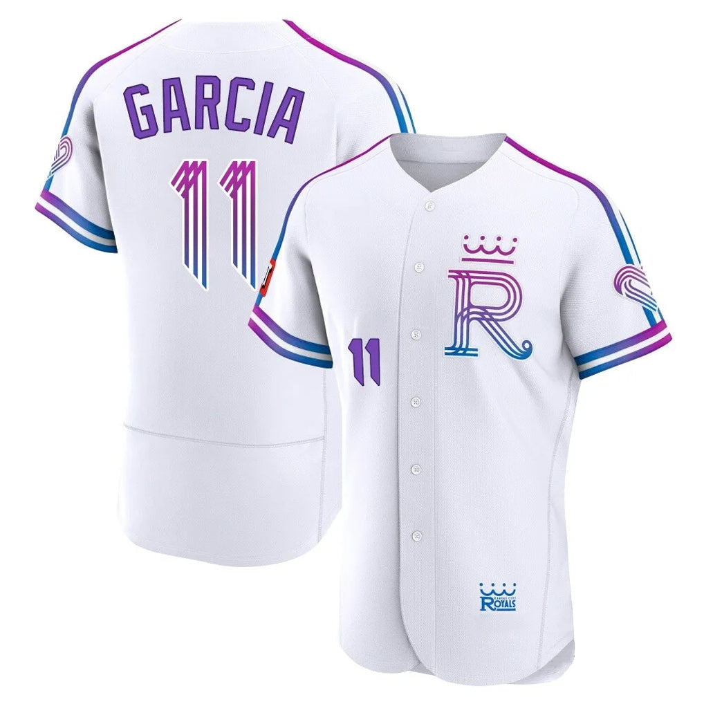 Silnrao KC.Royals #11 Maikel Garcia Player White 2026 City Connect Limited Elite Home Stitched Jerseys