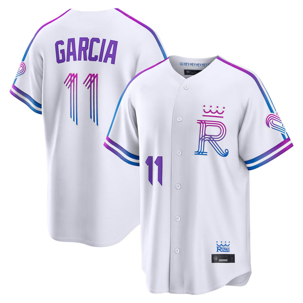 Silnrao KC.Royals #11 Maikel Garcia Player White 2026 City Connect Limited Home Stitched Jerseys
