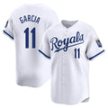 Silnrao KC.Royals #11 Maikel Garcia Player White Alt Limited Home Stitched Jerseys